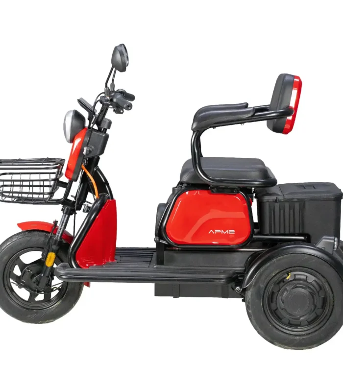 Triciclu electric Volta APM2 – 1000W, 25 km/h, autonomie 36 km - ROSU